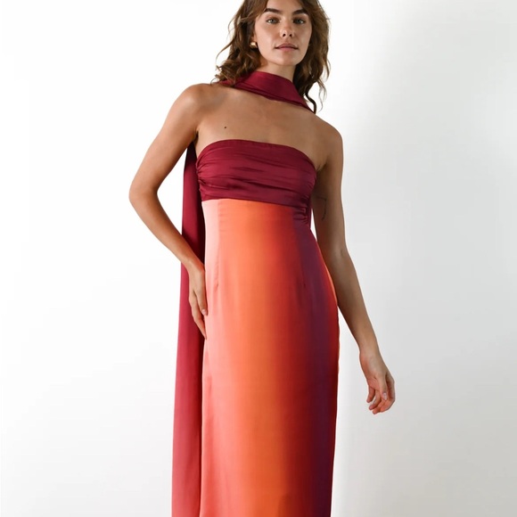 VIVIA SCARF DRESS — AURORA DRESS YLLW THE LABEL - Picture 1 of 4